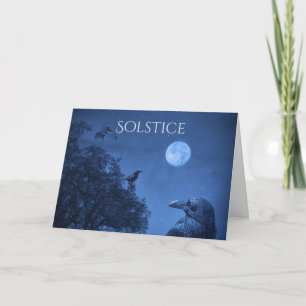 Cartão Winter Solstce Ravens and Night Sky Pagan