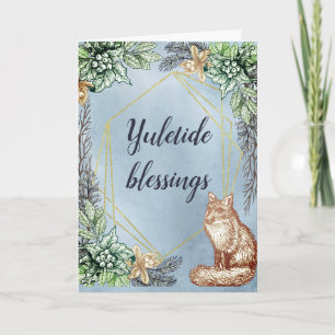 Cartão Winter Solstice Floral Fox