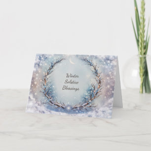 Cartão Winter Solstice Yule Bohemian Look Wreath