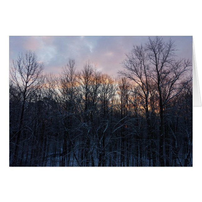 Cartão Winter Sunrise I Pastel Nature Landscape (Frente horizontal)