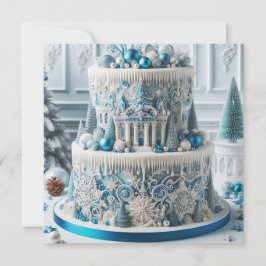 CARTÃO WINTER WONDERLAND BLUE & WHITE BIRTHDAY