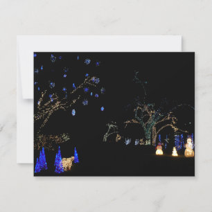 Cartão Winter Wonderland Lights Blue and White Holiday