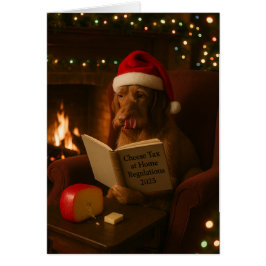Cartão Wire haired Vizsla 'Cheese Tax' Christmas card