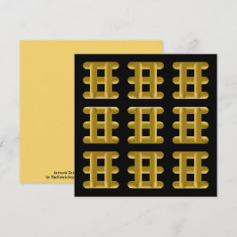 Cartão Wired Golden Cord Squared Pattern Gold On Black