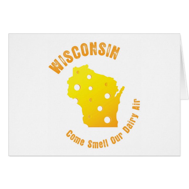 Cartão Wisconsin vem cheiro nosso ar da leiteria (Frente Horizontal)