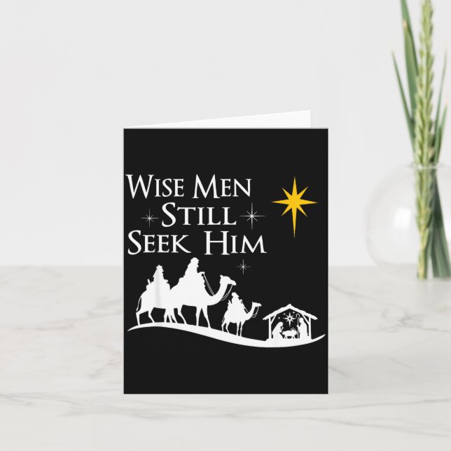 Cartão Wise Men Still Seek Him Christian Christmas Jesus  (Frente)