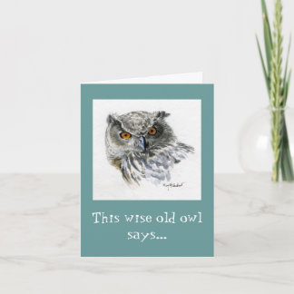 Cartão "Wise Old Owl"