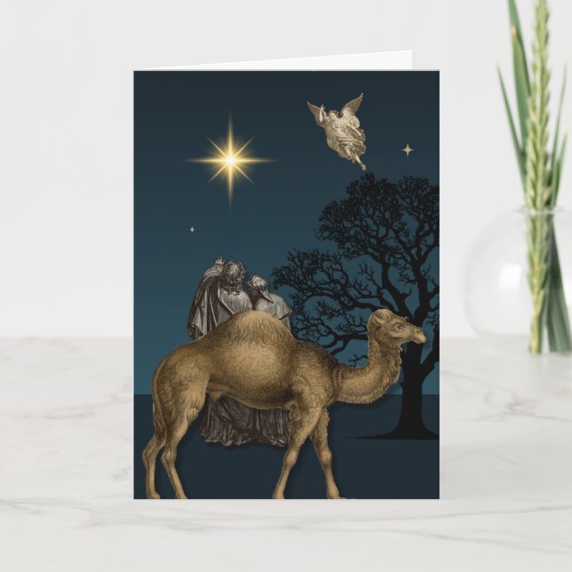 Cartão Wisemen and the Star of Bethlehem Greeting Card (Frente)