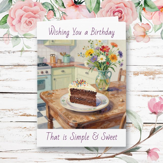 Cartão Wishing You a Sweet & Simple Birthday (Criador carregado)