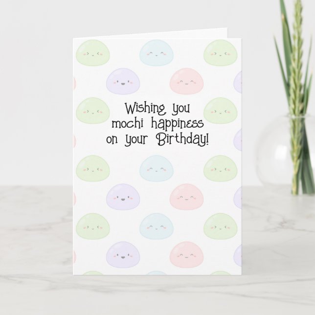 Cartão Wishing you mochi happiness Birthday Card (Frente)