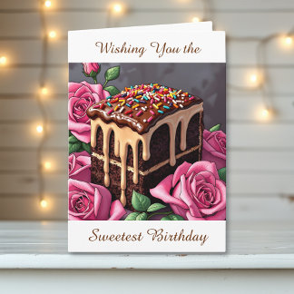 Cartão Wishing You the Sweetest Birthday | Cake