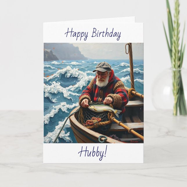 Cartão Wishing your Husband a Happy Birthday | Fishing  (Frente)