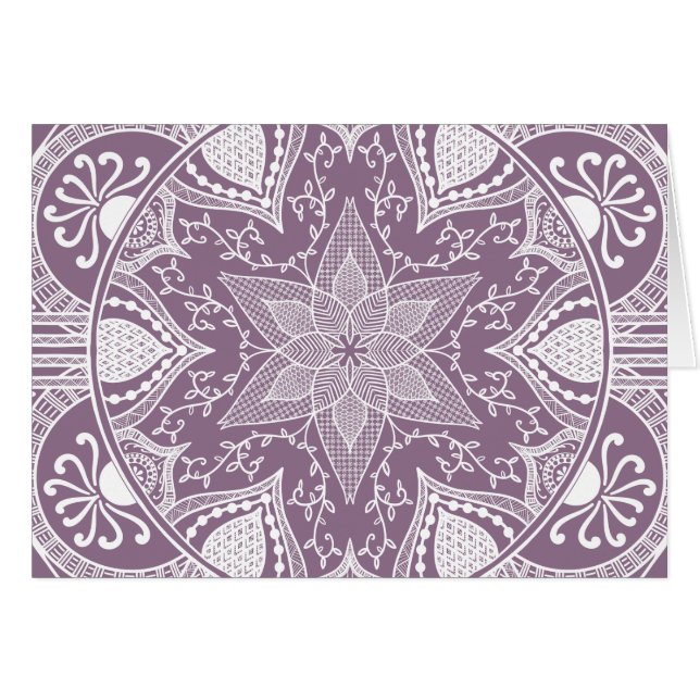 Cartão Wisteria Mandala (Frente Horizontal)