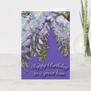 Cartão Wisteria Purple Boss Happy Birthday Card
