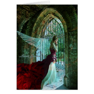 Cartão Wistful do anjo