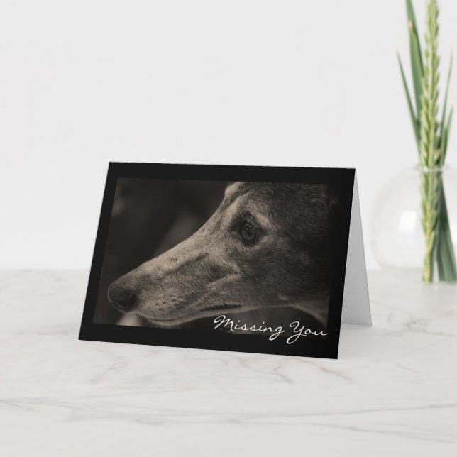 Cartão Wistful Greyhound Love Personalizável (Frente)