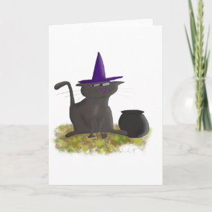 Cartão Witch Cat Blank Card