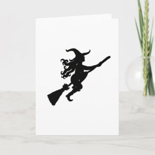 Cartão Witch on a Broom Silhouette