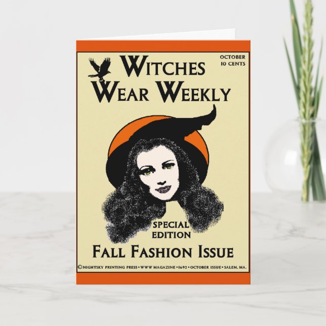 Cartão Witches Wear Weekly (Frente)