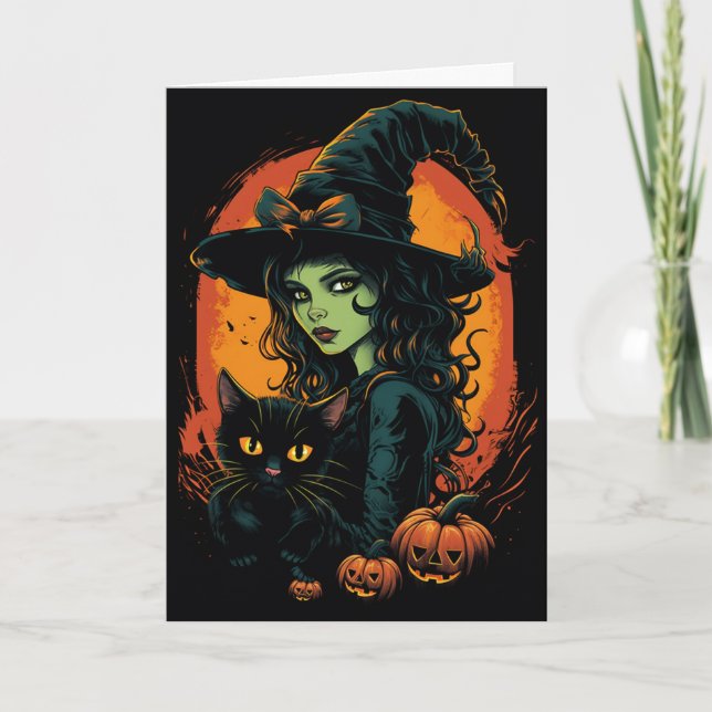 Cartão Witchy Halloween (Frente)