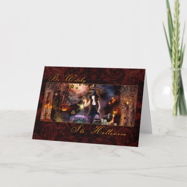 Cartão Witchy Halloween - Seja Witchy Card (Frente)