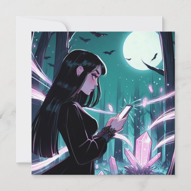 Cartão Witchy Themed Festa de aniversário Invite (Frente)
