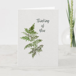 Cartão With Deepest Sympathy – Green Fern Watercolor Card