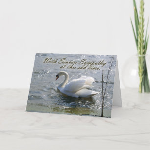 Cartão With Sincere Sympathy Swan Card
