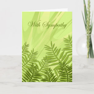 Cartão With Sympathy, Ferns in Shades of Green