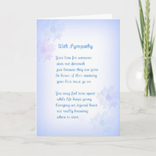 Cartão With Sympathy Original Poetry Greeting Card