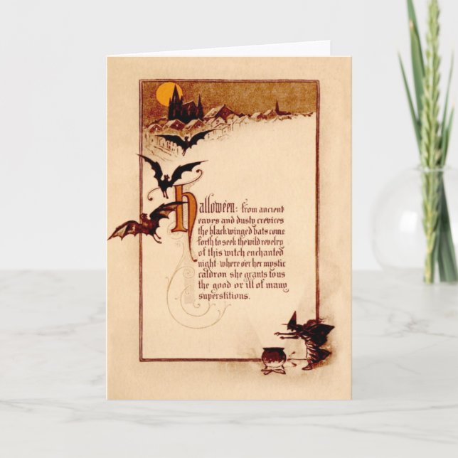 Cartão Witold Cauldron Bat Full Moon (Frente)