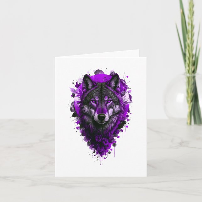 Cartão Wolf Art - Sticker Roxo (Frente)