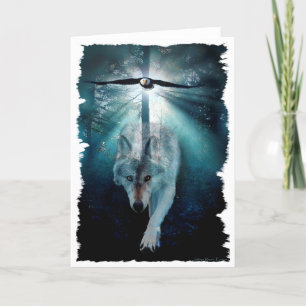 Cartão WOLF & EAGLE Wildlife Series