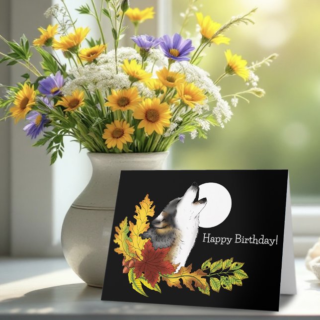 Cartão Wolf Howling Moon (Criador carregado)