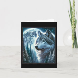 Cartão Wolf Icy Moon Galaxy Caçando Cinzas Terrestres Wol