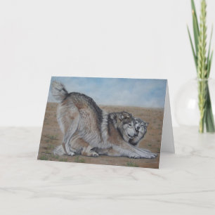 Cartão wolf scenic wildlife realist art greeting card