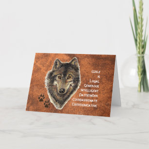 Cartão Wolf Totem, Animal Guide Inspirational Symbol