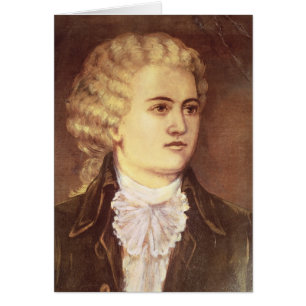 Cartão Wolfgang Amadeus Mozart durante sua estada