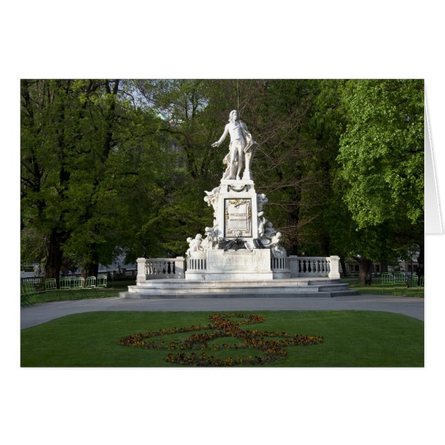 Cartão Wolfgang Amadeus Mozart Statue (Frente Horizontal)