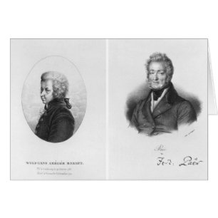 Cartão Wolfgang Amedeus Mozart e Ferdinando Paer