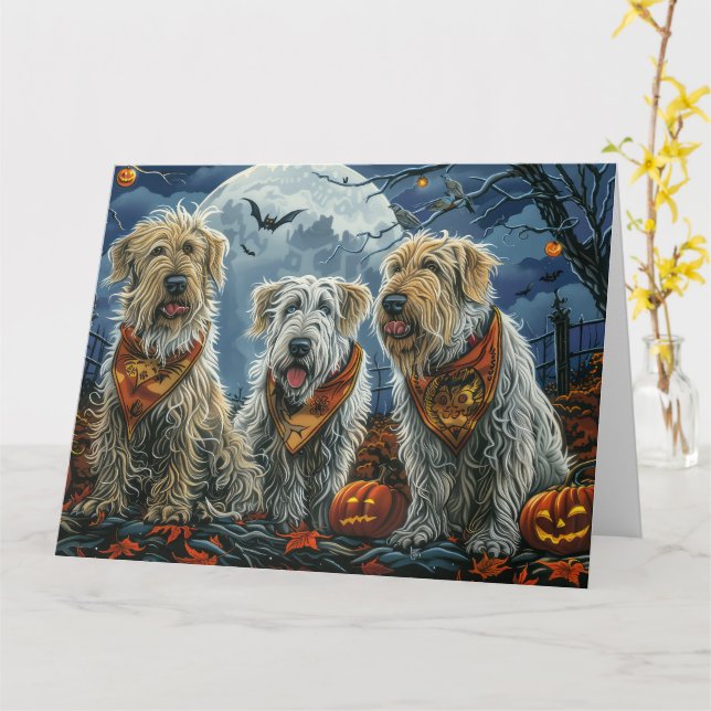 Cartão Wolfhound Halloween Spooky (Flor Amarela)