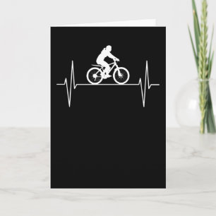 Cartão Woman Cyclist Cycling Bicycle Heartbeat Line Gift