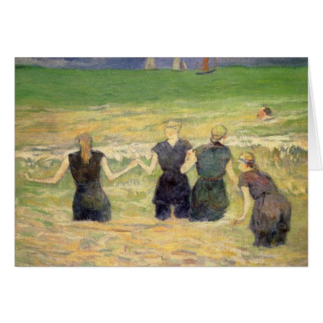 Cartão Women Bathing Dieppe por Paul Gauguin (Frente Horizontal)