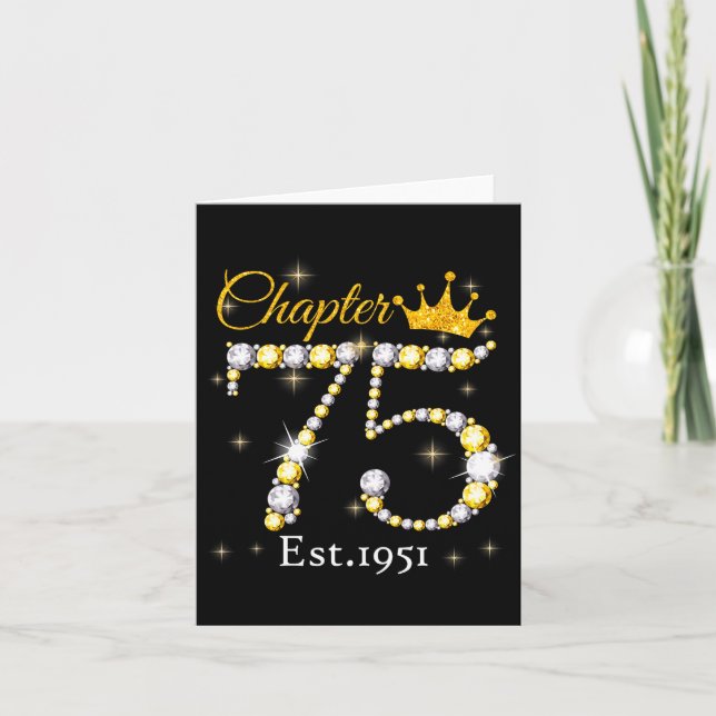Cartão Women Chapter 75 Fabulous Est 1951 75th Birthday Q (Frente)