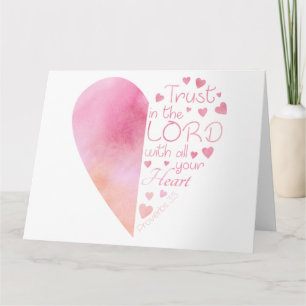 Cartão Women’s Christian Heart Faith Trust in the Lord