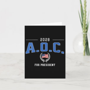 Cartão Womens Aoc 2028 Para O Presidente Alexandria Ocasi