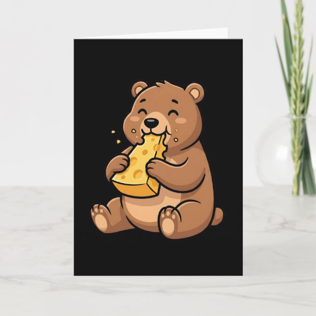 Cartão Womens Bear Eating Cheese (Frente)