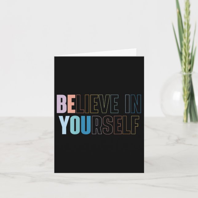 Cartão Womens Believe In Yourself Motivational Quote Insr (Frente)