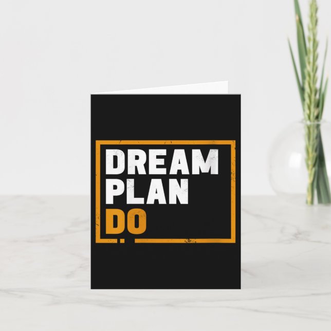 Cartão Womens Dream Plan Do - Insrational Quote Motivatio (Frente)