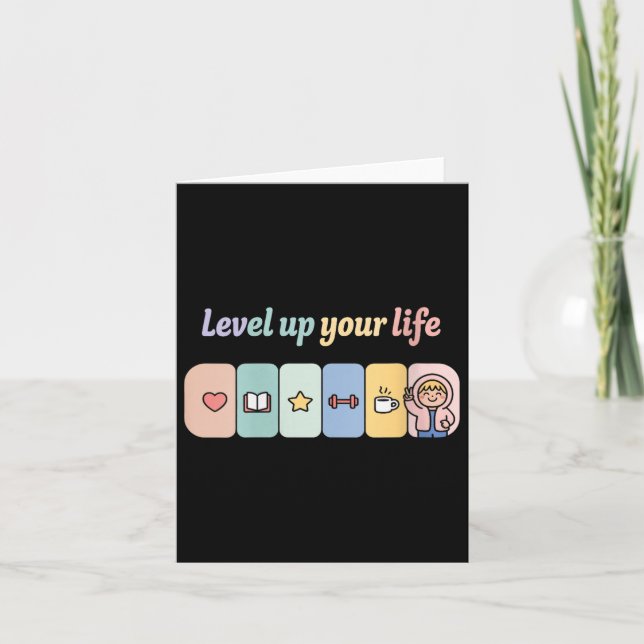 Cartão Womens Level Up Your Life Progress Bar Gamer Motiv (Frente)